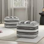 Poufs carrés WYNDENHALL Silva Boho en motif tissé à la main