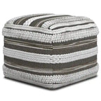 Poufs carrés WYNDENHALL Silva Boho en motif tissé à la main