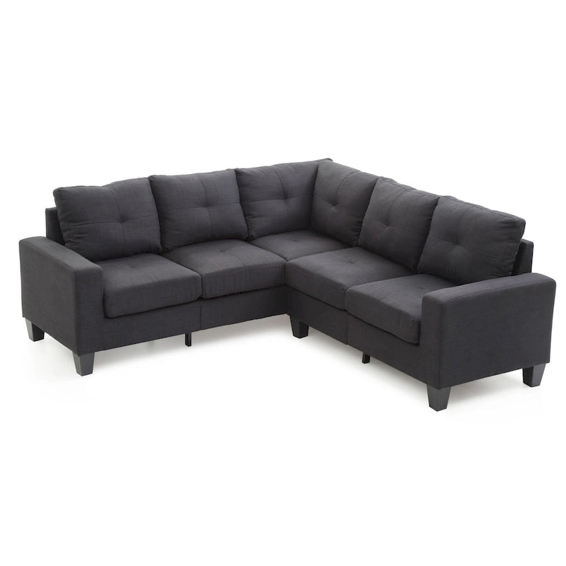 Canapé d'angle en tissu sergé
