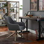 Fauteuil d'appoint pivotant en similicuir