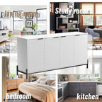 Bahut de rangement 4 portes brillant accent