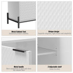 Bahut de rangement 4 portes brillant accent