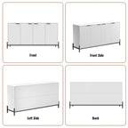 Bahut de rangement 4 portes brillant accent
