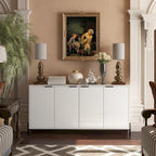 Bahut de rangement 4 portes brillant accent
