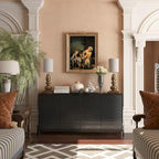 Bahut de rangement 4 portes brillant accent
