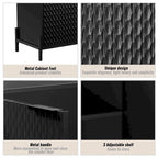 Bahut de rangement 4 portes brillant accent