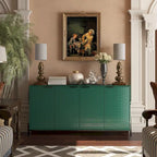 Bahut de rangement 4 portes brillant accent