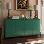 Bahut de rangement 4 portes brillant accent