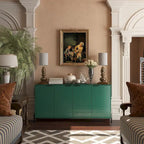 Bahut de rangement 4 portes brillant accent