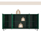 Bahut de rangement 4 portes brillant accent