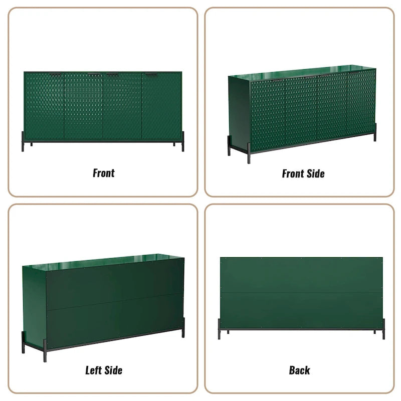 Bahut de rangement 4 portes brillant accent