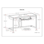 Bureau industriel en bois d'acacia massif