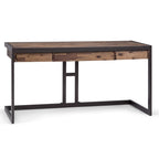 Bureau industriel en bois d'acacia massif