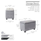 Banc de rangement pliant en tissu