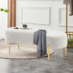Banc ottoman, banc de lit rembourré pour entrée avec pieds en métal doré pour salon - 45,7*15,4