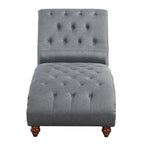 Chaise longue moderne en velours sans accoudoirs avec 1 coussin cylindrique