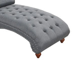 Chaise longue moderne en velours sans accoudoirs avec 1 coussin cylindrique