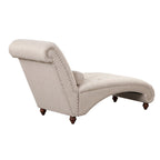 Chaise longue moderne en velours sans accoudoirs avec 1 coussin cylindrique