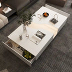 Table basse contemporaine blanche Storage Masterpiece avec bordure LED colorée - 55.1W
