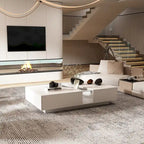 Table basse contemporaine blanche Storage Masterpiece avec bordure LED colorée - 55.1W