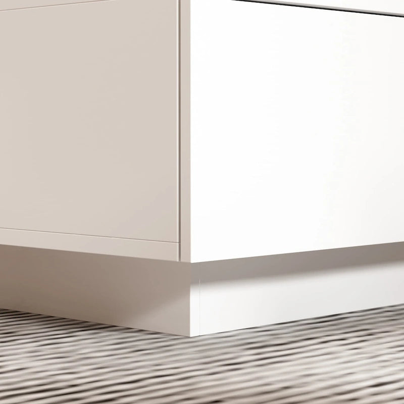 Table basse contemporaine blanche Storage Masterpiece avec bordure LED colorée - 55.1W