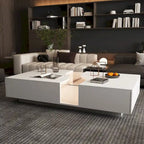 Table basse contemporaine blanche Storage Masterpiece avec bordure LED colorée - 55.1W