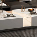 Table basse contemporaine blanche Storage Masterpiece avec bordure LED colorée - 55.1W