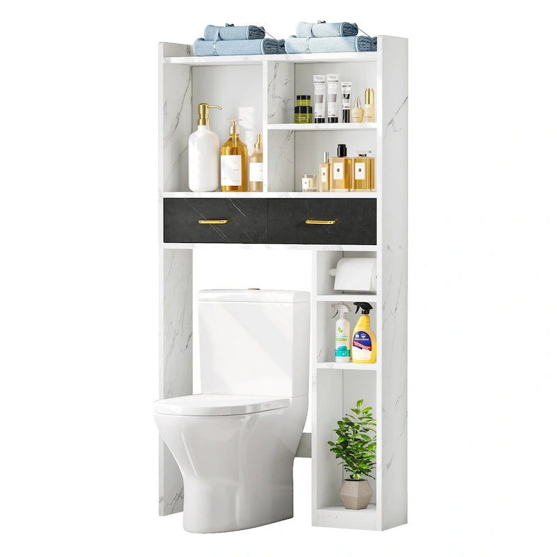 Meuble WC avec tiroirs et étagères