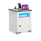 Table d'appoint de ferme avec station de recharge et rangement USB