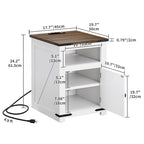 Table d'appoint de ferme avec station de recharge et rangement USB