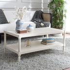 SAFAVIEH Eudora Table Basse Blanche - 47.2 x 23.6 x 18.9 - 47Lx24Px19H