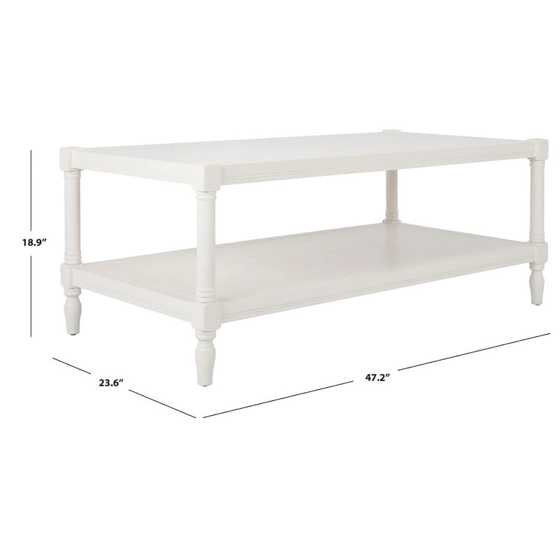 SAFAVIEH Eudora Table Basse Blanche - 47.2 x 23.6 x 18.9 - 47Lx24Px19H
