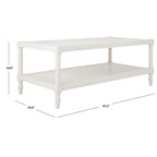 SAFAVIEH Eudora Table Basse Blanche - 47.2 x 23.6 x 18.9 - 47Lx24Px19H
