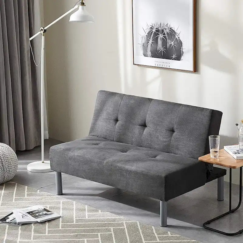 Mini-futon gris acier