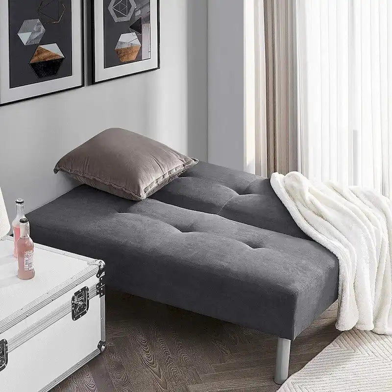 Mini-futon gris acier