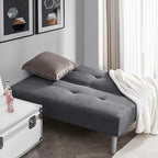 Mini-futon gris acier