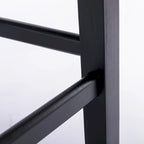 Tabourets de bar en velours capitonnés avec pieds en bois et garniture de clous décoratifs chromés, chaises de bar style décontracté