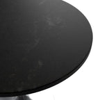 Table à manger ronde de 36 pouces avec plateau en bois MDF et base en chrome brossé