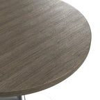 Table à manger ronde de 36 pouces avec plateau en bois MDF et base en chrome brossé