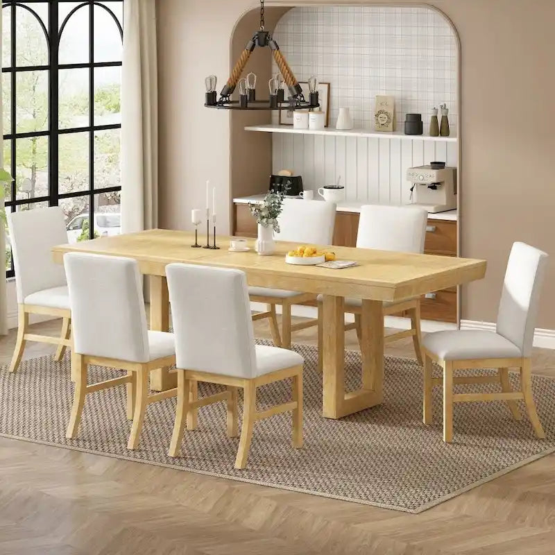 Table à manger extensible traditionnelle en bois de 72 pouces