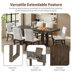 Table à manger extensible traditionnelle en bois de 72 pouces