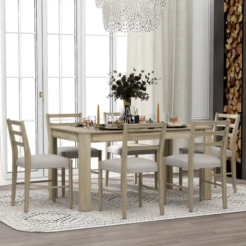 Table de salle à manger en bois avec rallonge de 12 feuilles