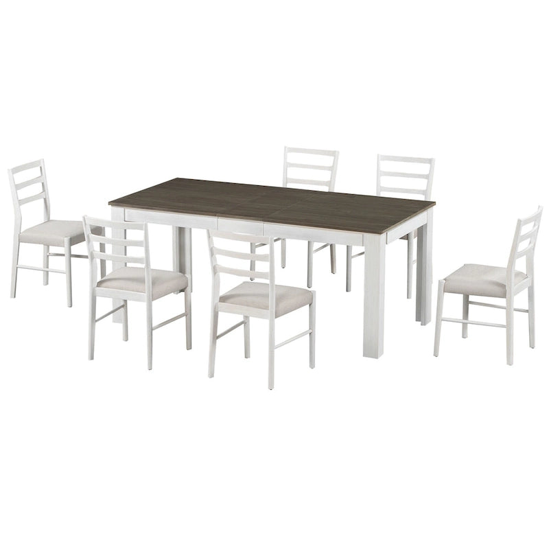 Table de salle à manger en bois avec rallonge de 12 feuilles