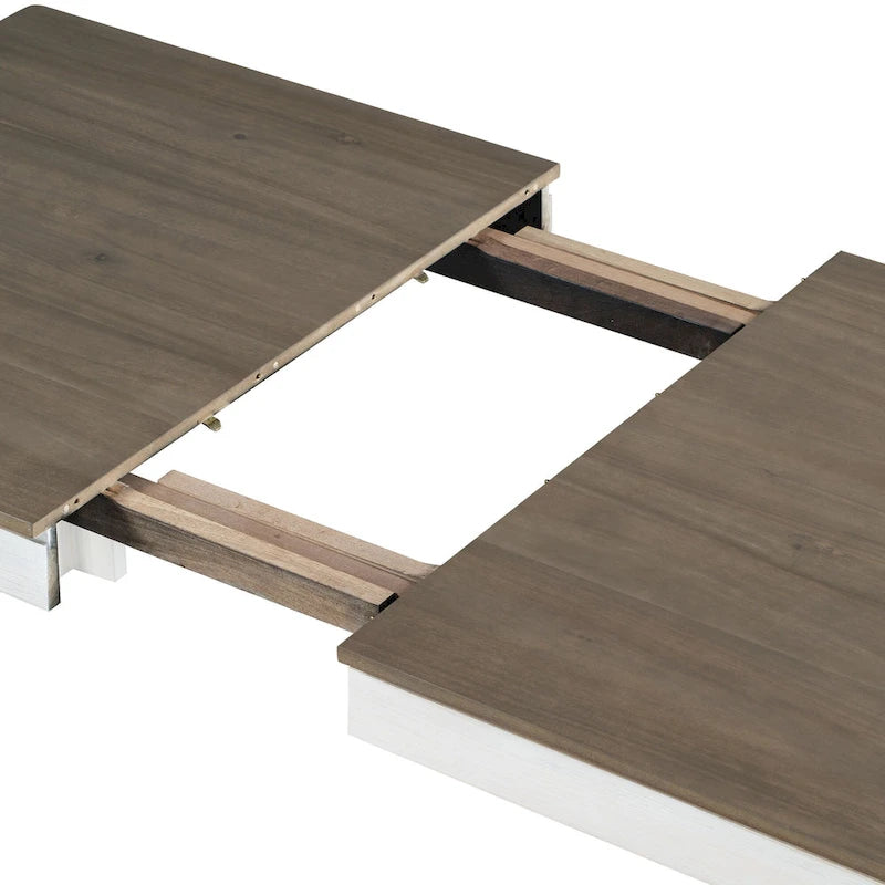 Table de salle à manger en bois avec rallonge de 12 feuilles