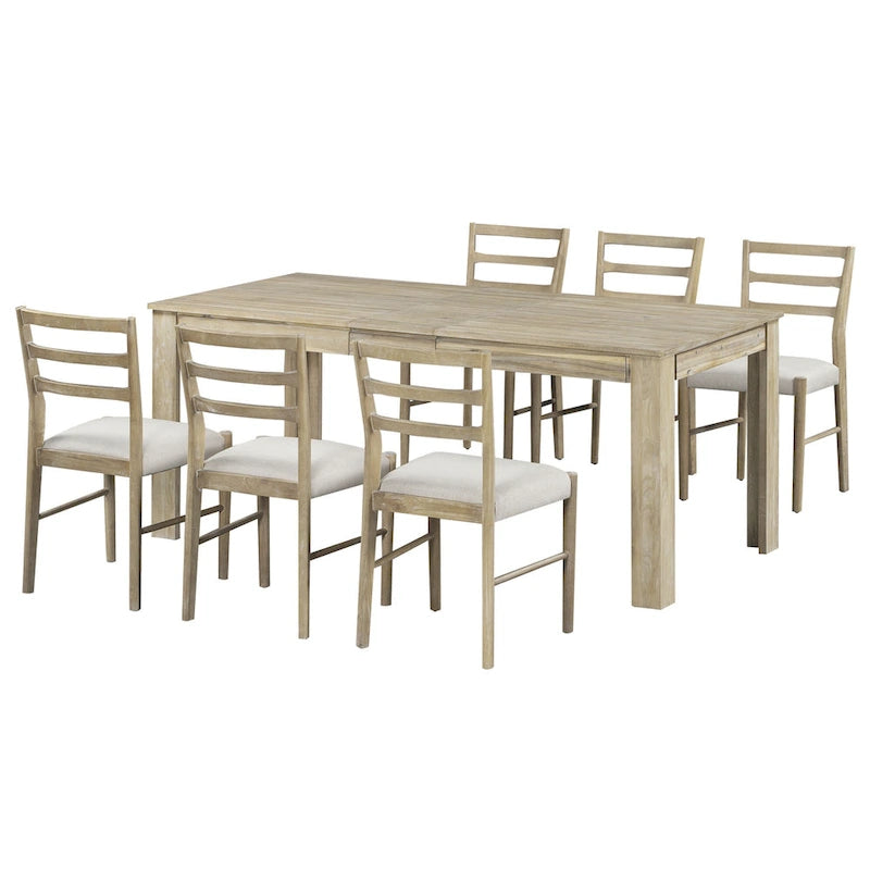 Table de salle à manger en bois avec rallonge de 12 feuilles