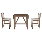 Table à manger en bois hauteur comptoir avec rallonge à rabat et chaises rembourrées