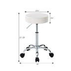 Tabouret roulant de salon/spa en similicuir sans dossier