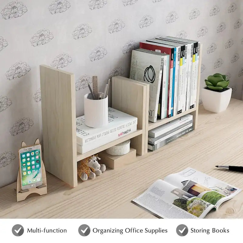 Étagère de rangement de bureau en bois avec tiroirs