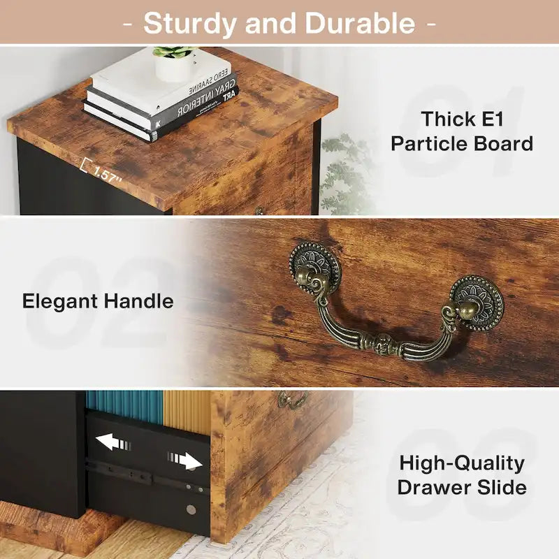 Classeur vertical en bois à 4 tiroirs de 130 cm de haut, pour formats A4/Lettre