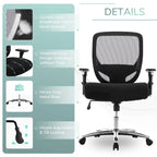 Fauteuil de bureau ergonomique en maille grande taille et extra-robuste, 227 kg, avec siège large et épais